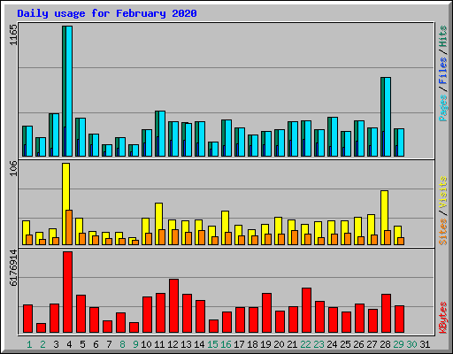 Daily usage for February 2020