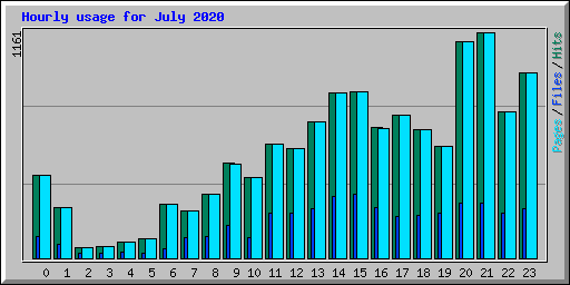 Hourly usage for July 2020