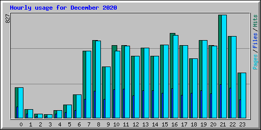 Hourly usage for December 2020